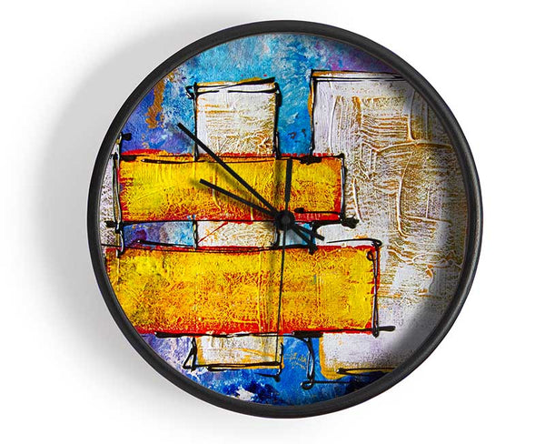 Blocks Of Gold Clock - Wallart-Direct UK