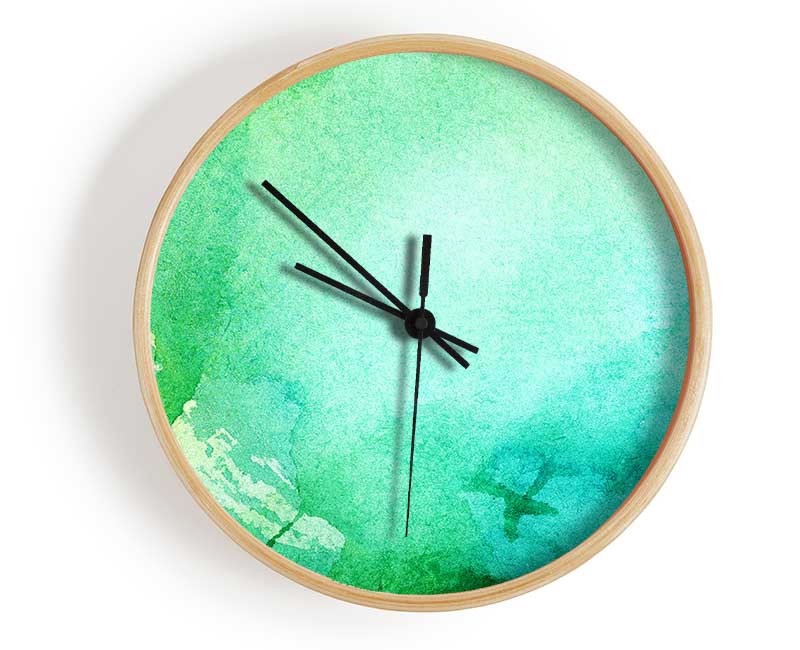 Green Clock - Wallart-Direct UK