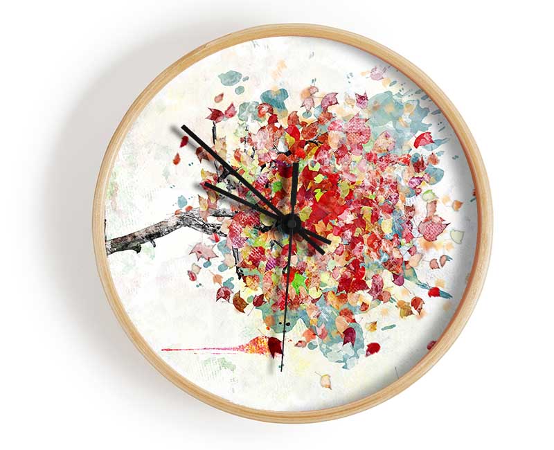 Leaves Falling From The Magical Tree Clock - Wallart-Direct UK