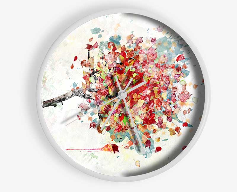 Leaves Falling From The Magical Tree Clock - Wallart-Direct UK