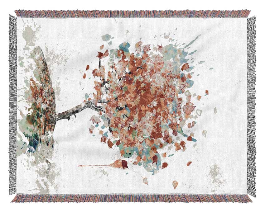 Leaves Falling From The Magical Tree Woven Blanket