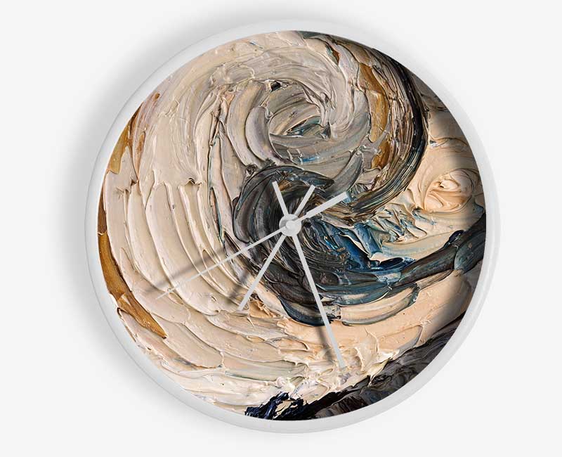 Chocolate Caramel Wave Clock - Wallart-Direct UK