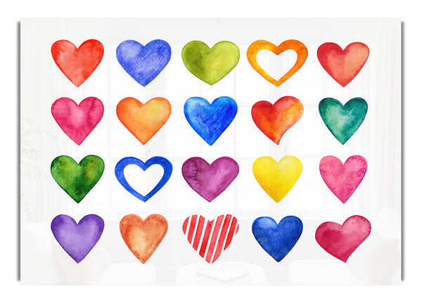 Colourful hearts