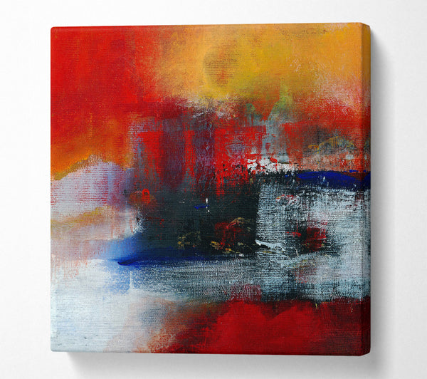 A Square Canvas Print Showing In The Middle Of The Lava River Square Wall Art