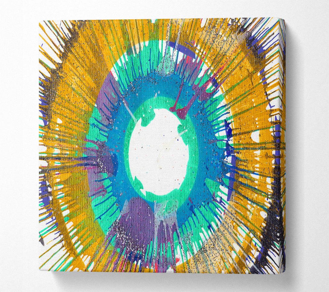 A Square Canvas Print Showing Sun Ray Illusion Square Wall Art