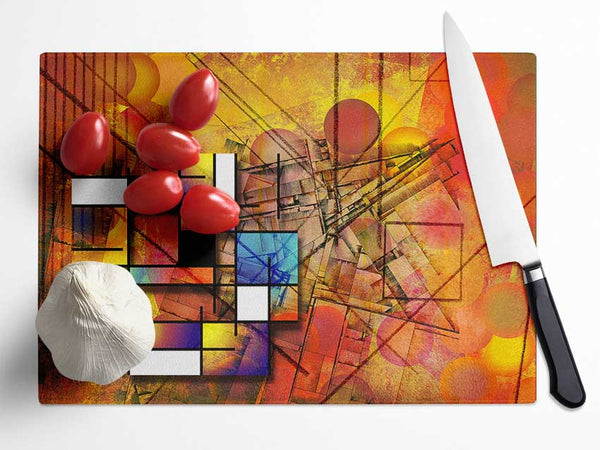 Cubism Rainbow Glass Chopping Board