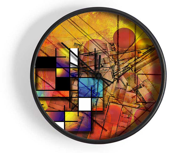 Cubism Rainbow Clock - Wallart-Direct UK