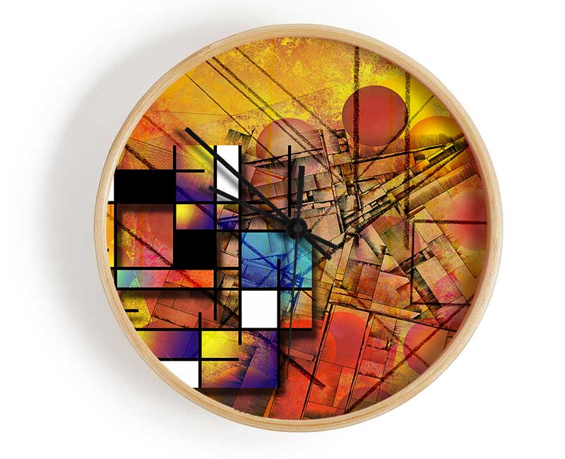 Cubism Rainbow Clock - Wallart-Direct UK