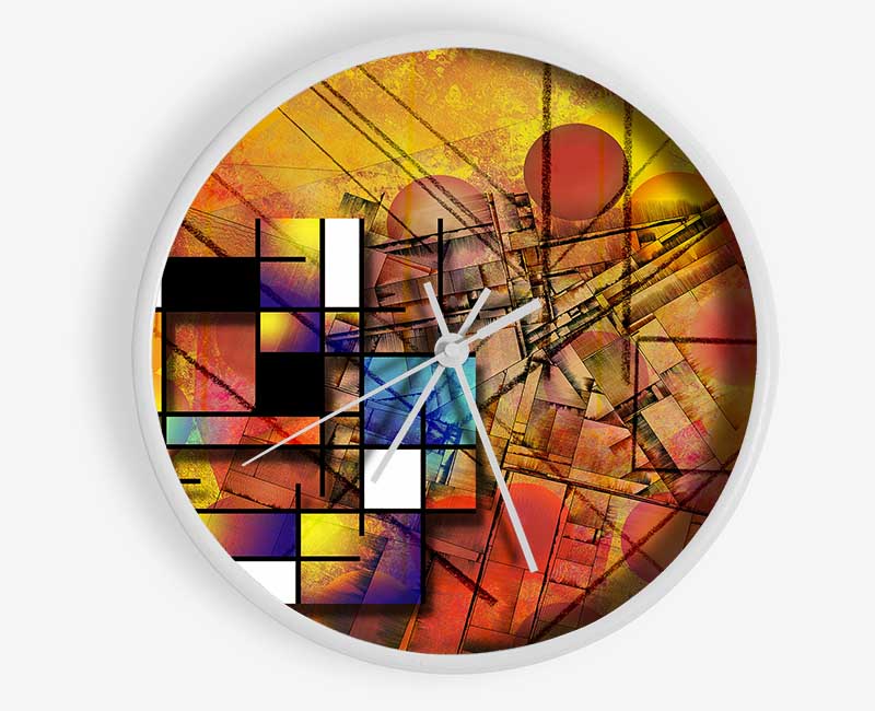 Cubism Rainbow Clock - Wallart-Direct UK