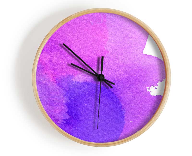 Purple Sun Through The Pink Clouds Clock - Wallart-Direct UK