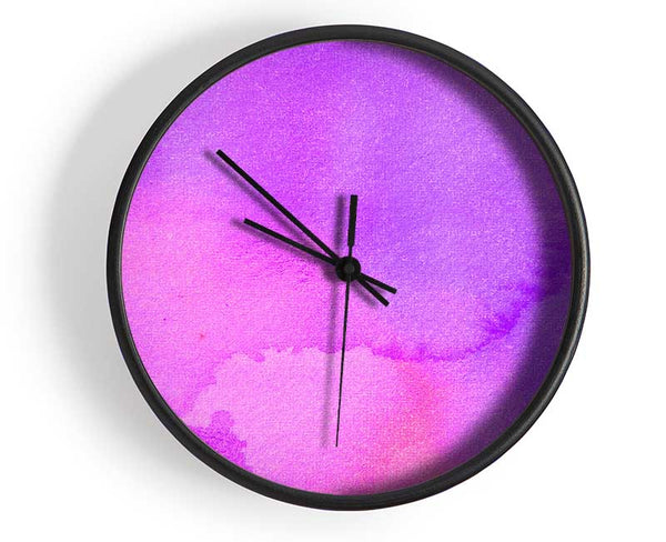 Pink And Purple Emerge Clock - Wallart-Direct UK