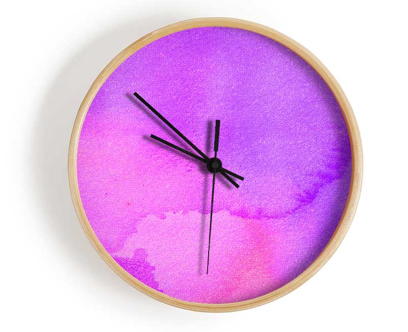 Pink And Purple Emerge Clock - Wallart-Direct UK