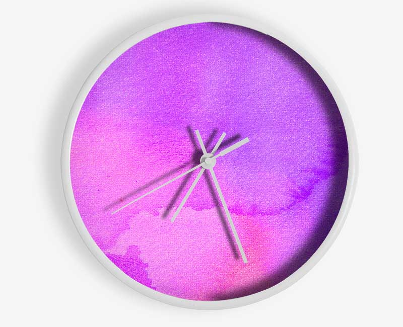 Pink And Purple Emerge Clock - Wallart-Direct UK