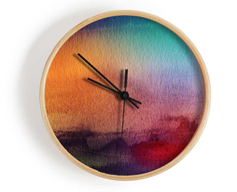 Sunset Fields Clock - Wallart-Direct UK