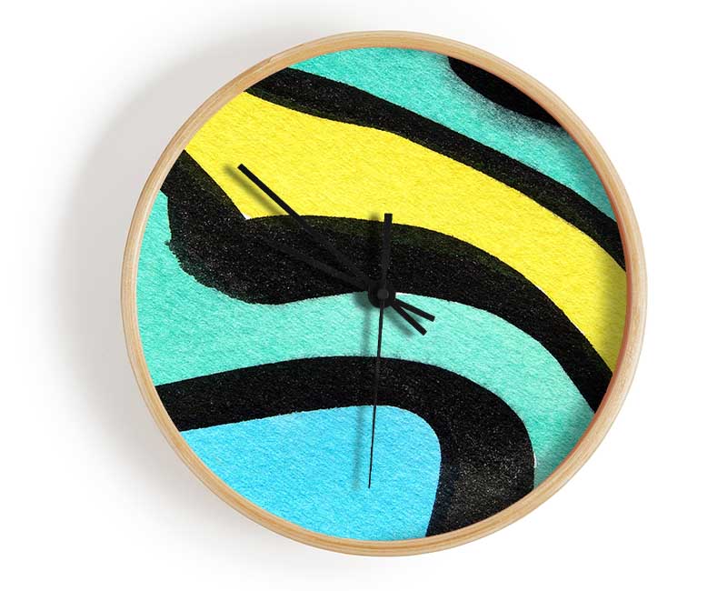 Animal Stripes 2 Clock - Wallart-Direct UK