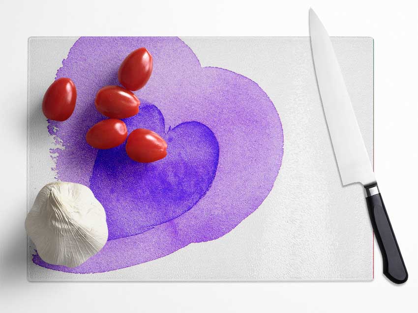 Purple Love Glass Chopping Board