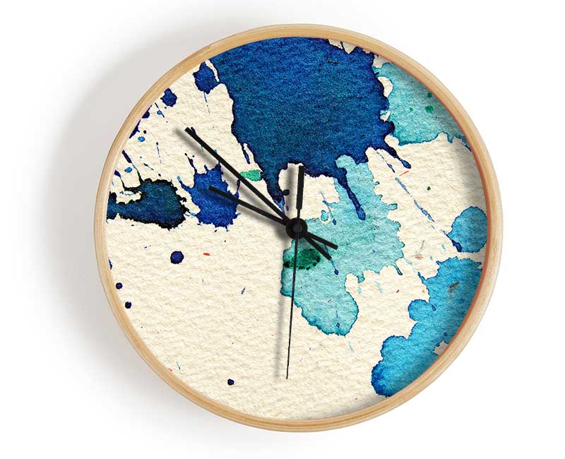 Splash Of Blue Clock - Wallart-Direct UK