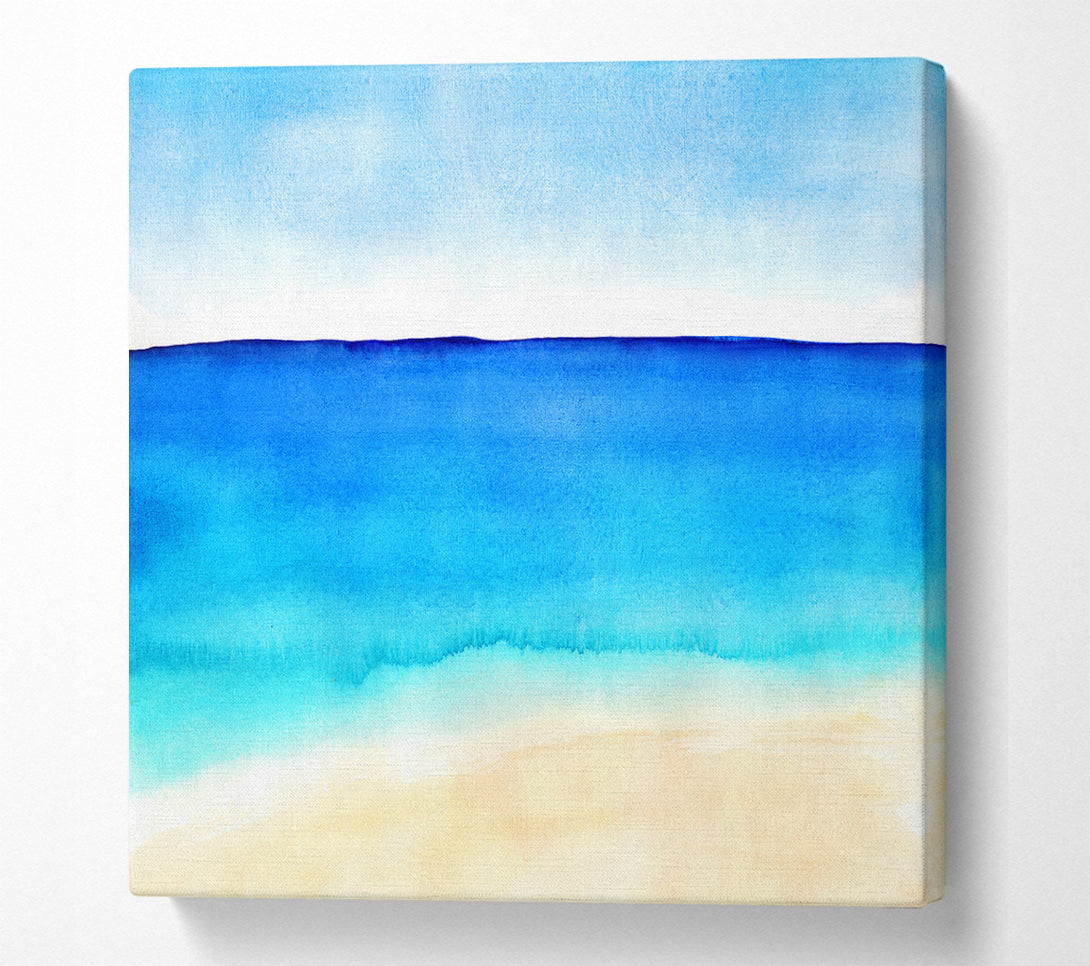 A Square Canvas Print Showing Ocean Blues Square Wall Art