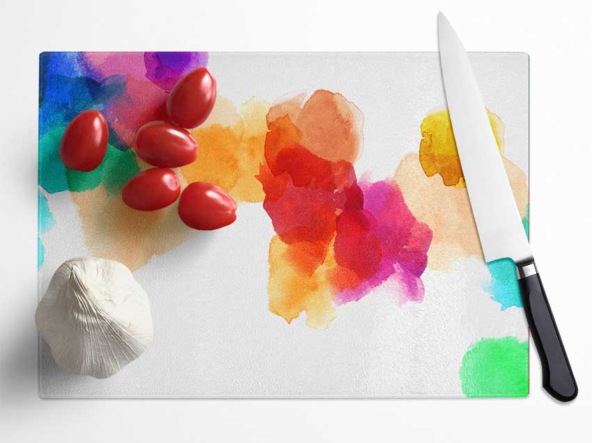 Follow The Colours Glass Chopping Board