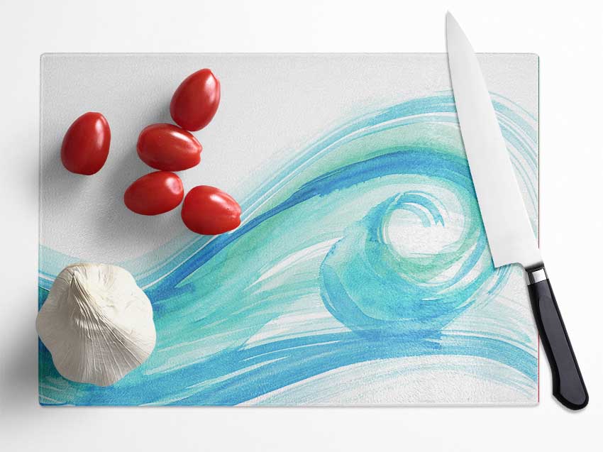 Wave Swirl Glass Chopping Board