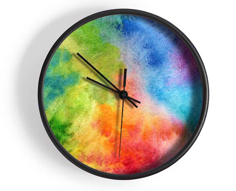 Powder Rainbow Clock - Wallart-Direct UK