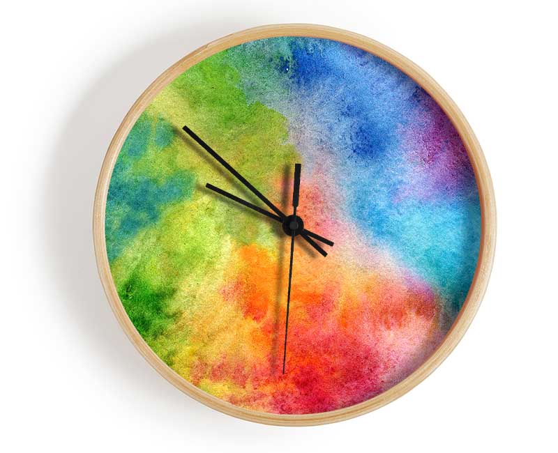 Powder Rainbow Clock - Wallart-Direct UK