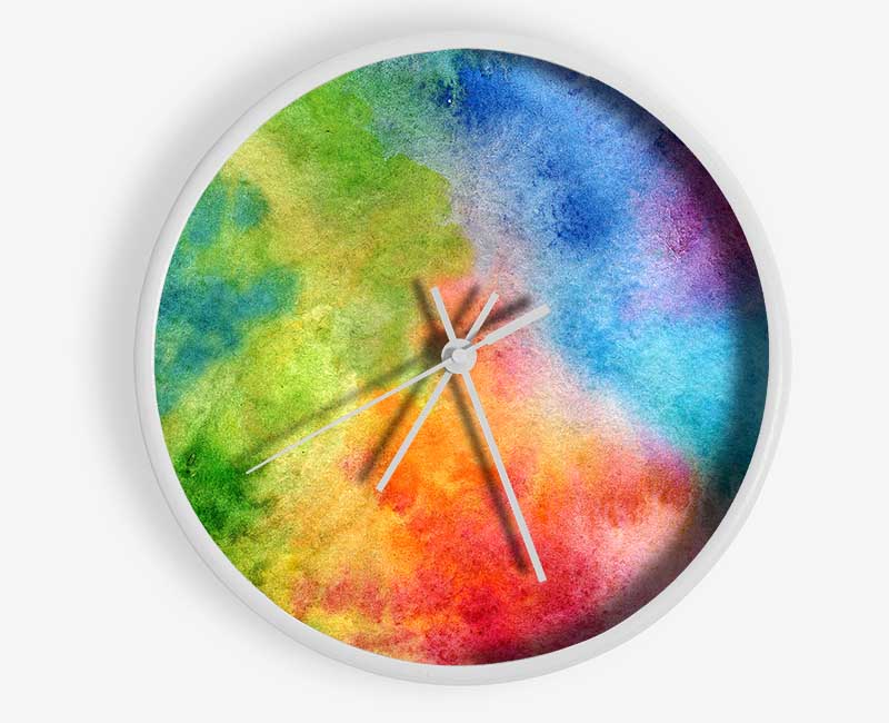 Powder Rainbow Clock - Wallart-Direct UK