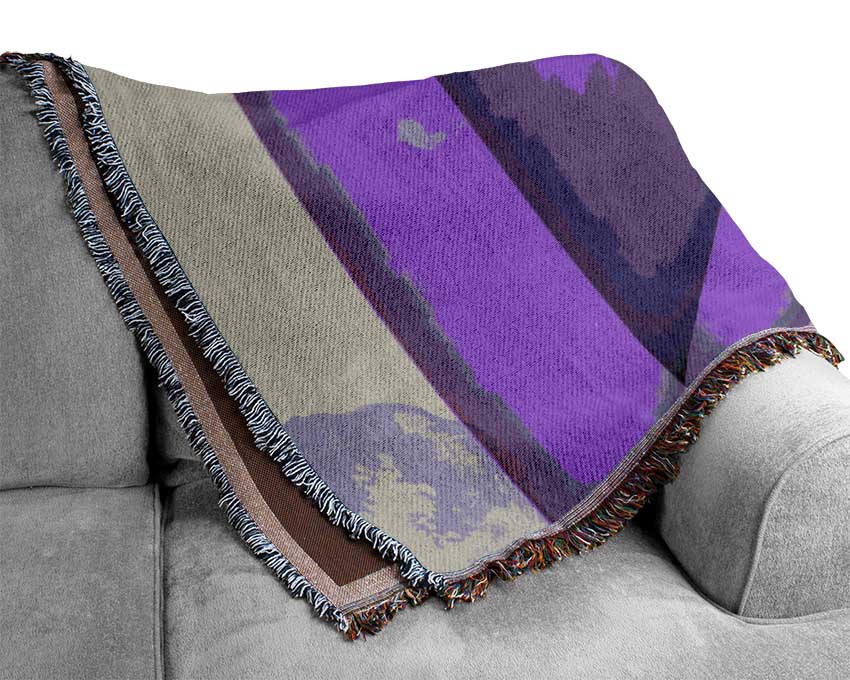 Purple Triangle Woven Blanket