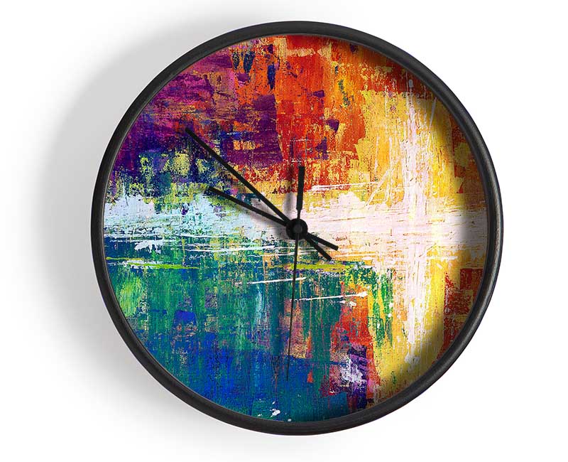 Rainbow Cross Clock - Wallart-Direct UK