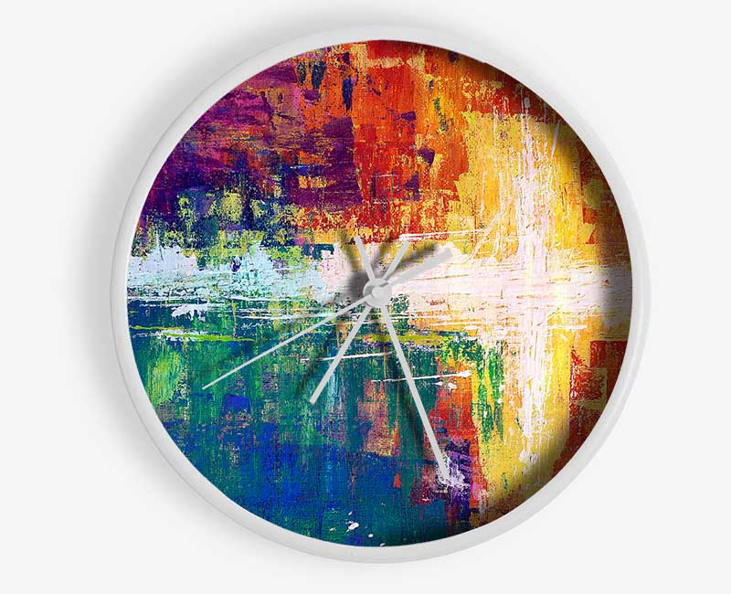 Rainbow Cross Clock - Wallart-Direct UK