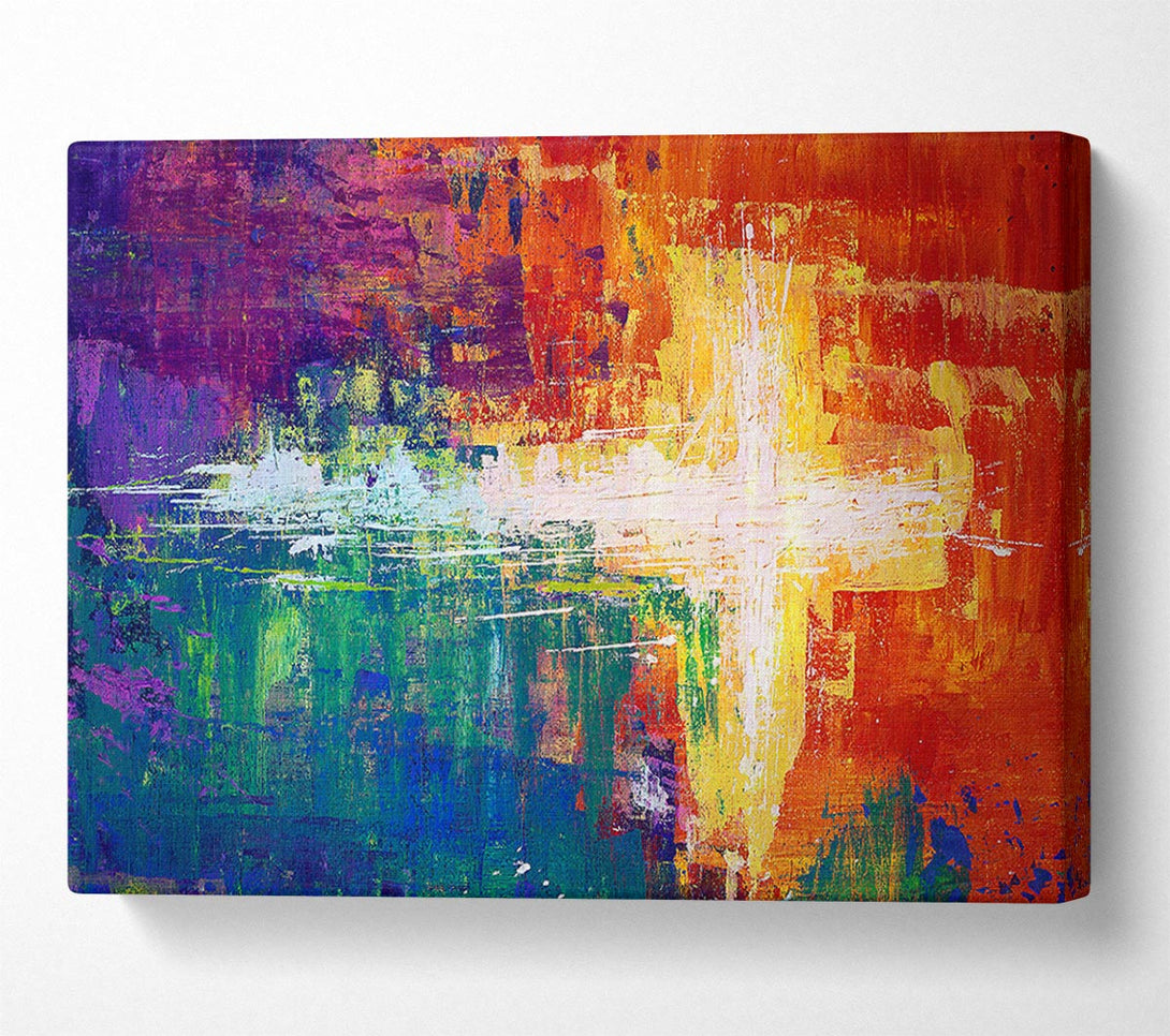 Picture of Rainbow Cross Canvas Print Wall Art