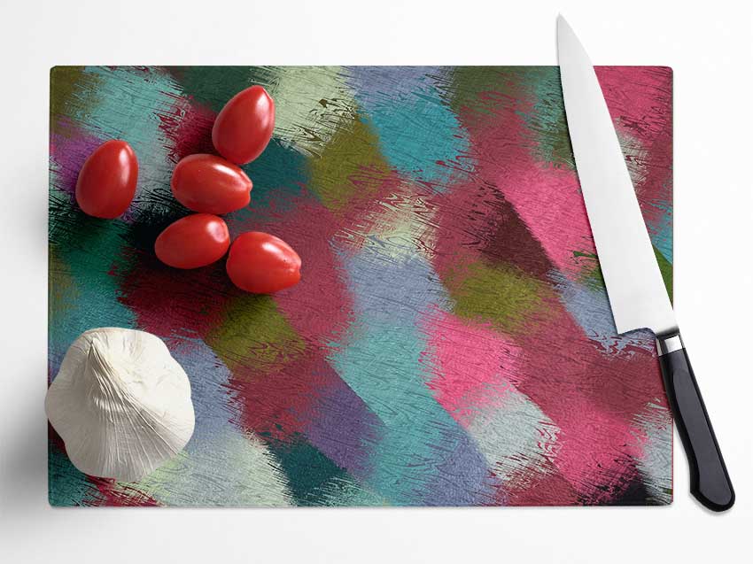 Patchwork Paint Glass Chopping Board