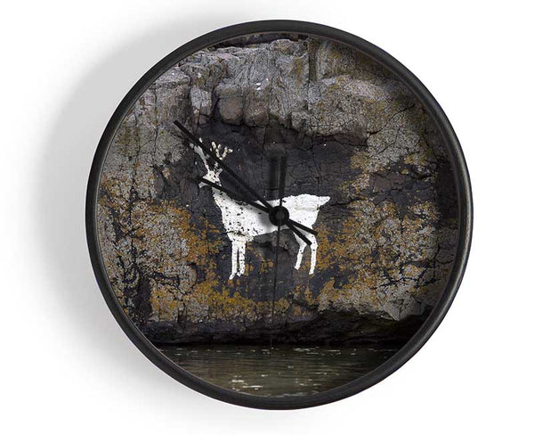 Cave Man Deer Clock - Wallart-Direct UK