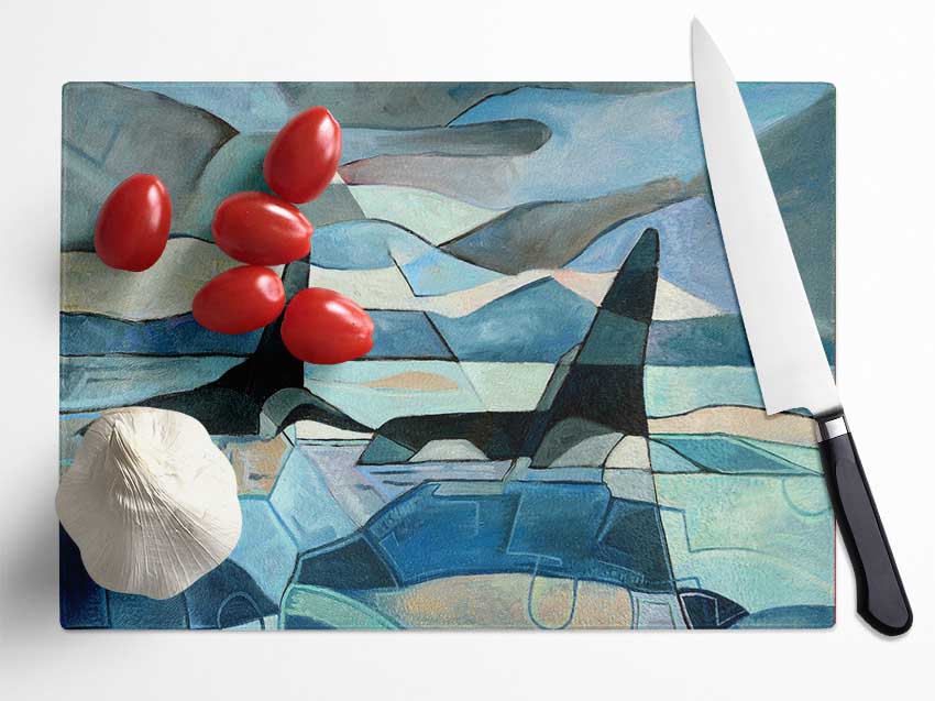 Whale Sail Glass Chopping Board