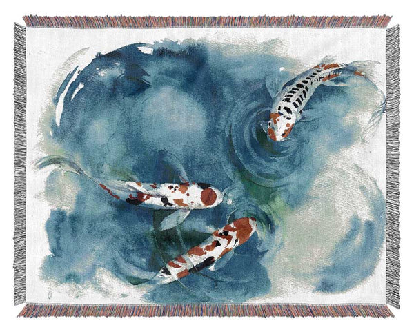 Koi Fish Teatime Woven Blanket