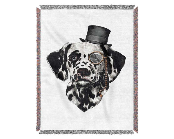 Clever Dalmation Dog Woven Blanket