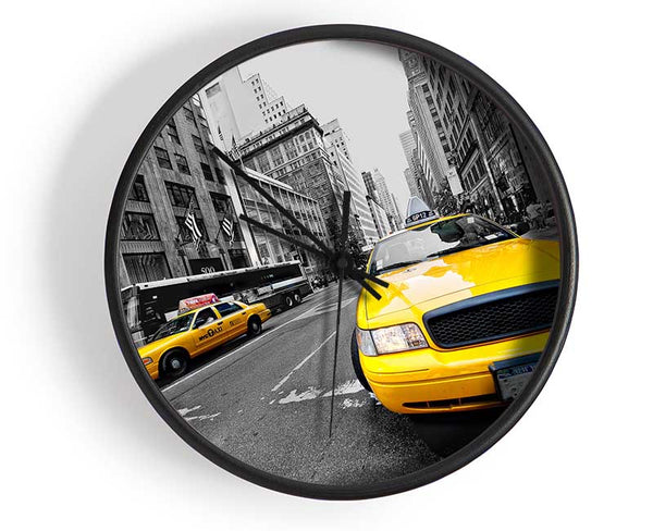 Yellow Cabs In New York 2 Clock - Wallart-Direct UK