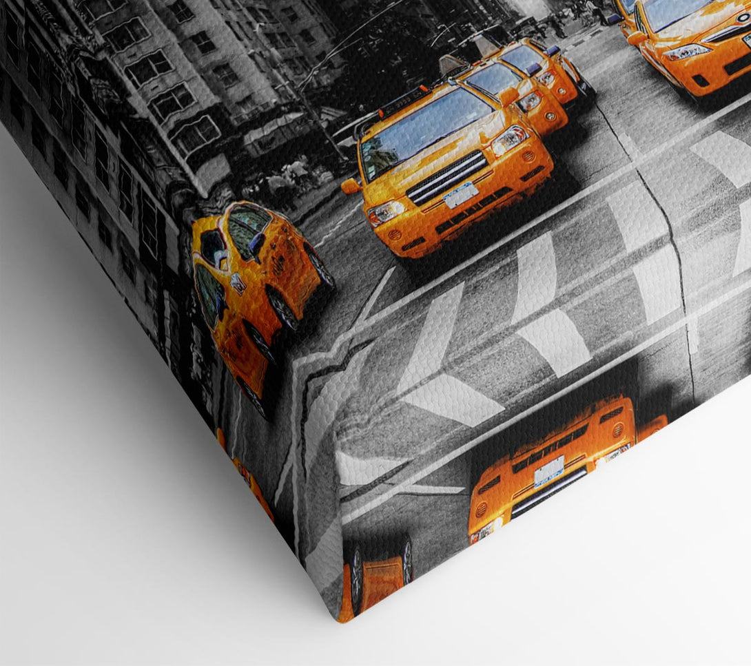 Picture of Yellow Cabs In New York 3 Canvas Print Wall Art