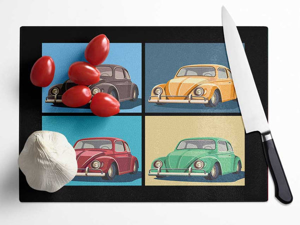 VW Beetle Pop Art Glass Chopping Board