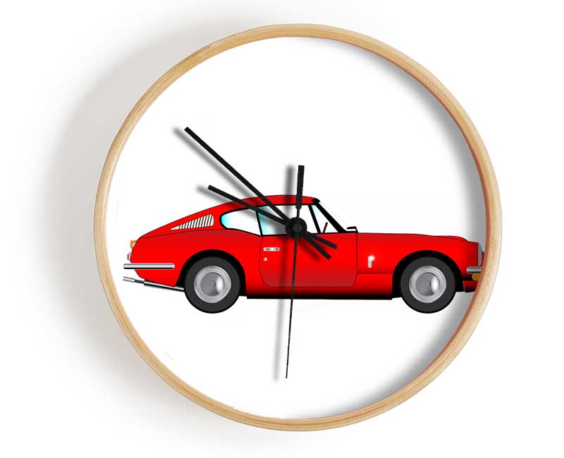 Red EType Jaguar Clock - Wallart-Direct UK