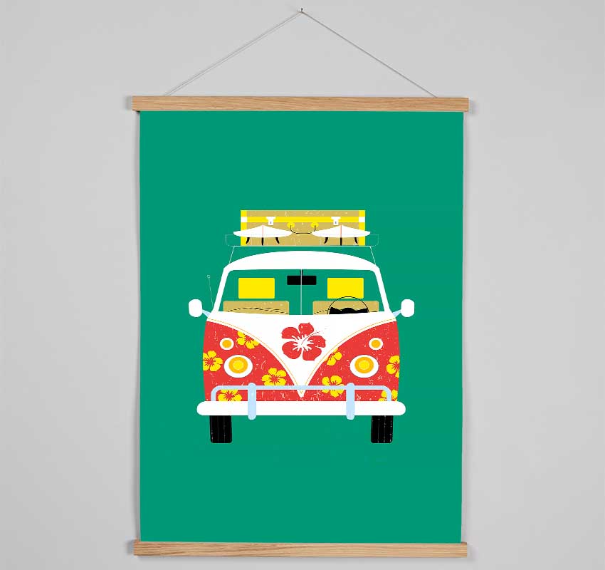 VW Camper Van Holiday Time Hanging Poster - Wallart-Direct UK