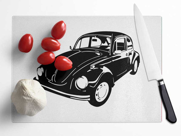 VW Beetle Black Glass Chopping Board