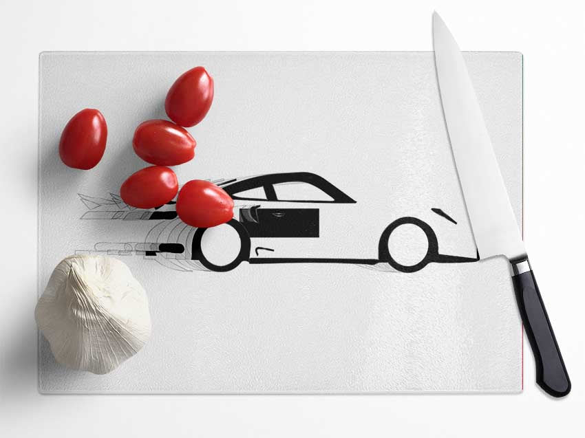 Porsche A Need For Speed Glass Chopping Board