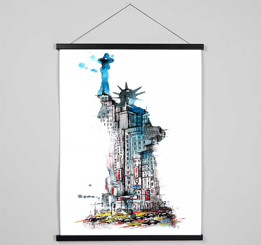 The Big Apple In The Statue Of Liberty Hanging Poster - Wallart-Direct UK