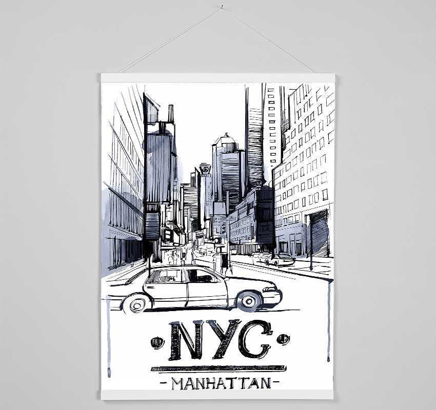 NYC Manhattan Hanging Poster - Wallart-Direct UK