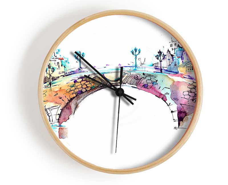 Colourful Bridge Clock - Wallart-Direct UK