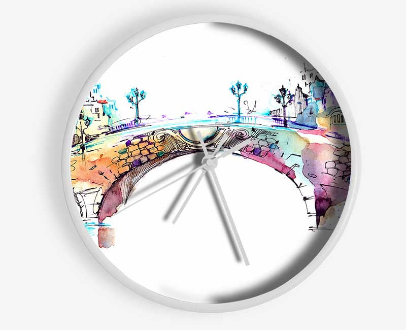 Colourful Bridge Clock - Wallart-Direct UK