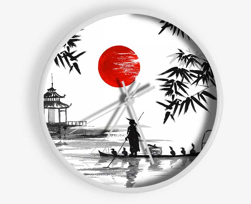 Chinese Fishermen Clock - Wallart-Direct UK