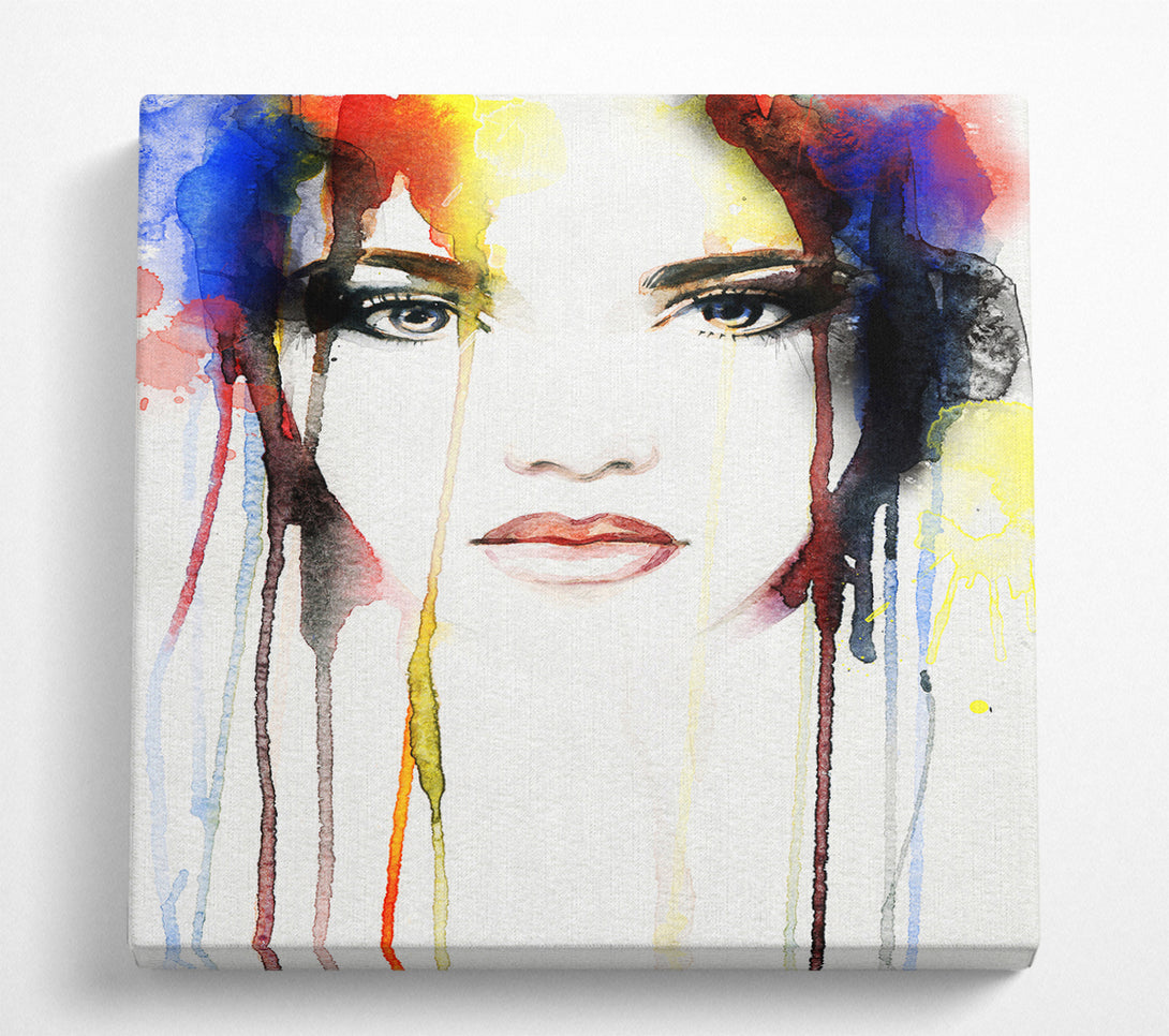 A Square Canvas Print Showing Unicorn Hair Square Wall Art