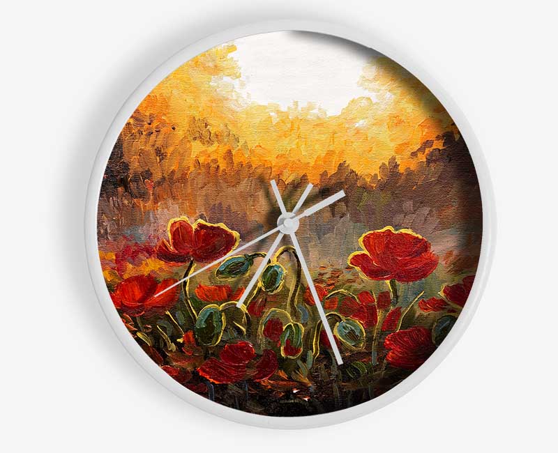 Poppies Finding The Sun Clock - Wallart-Direct UK